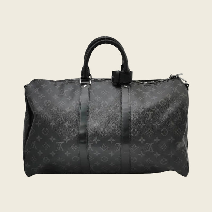 Louis Vuitton Keepall 45 — Monogram Eclipse Canvas / Black Calfskin