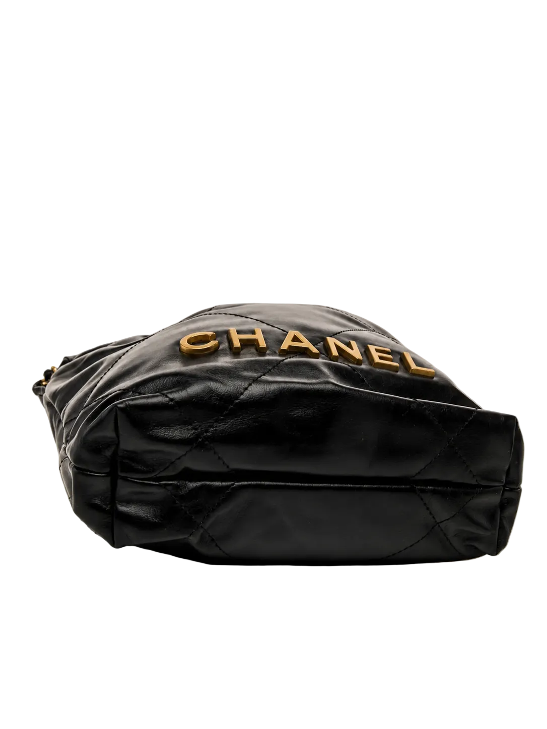 Chanel 22 Mini Bag — Black Shiny Calfskin / Aged Gold Hardware